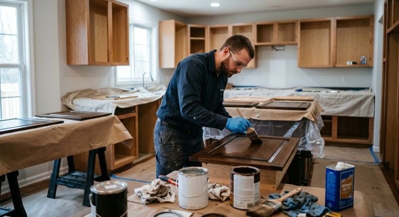 Wood Cabinet Staining in Lafayette, IN